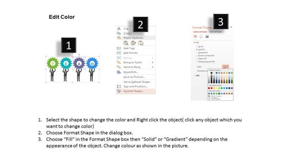 Business Team With Colorful Gears Powerpoint Template