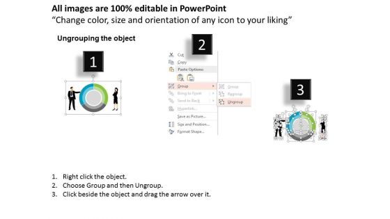 Business Team With Pie Chart For Comparison Powerpoint Template