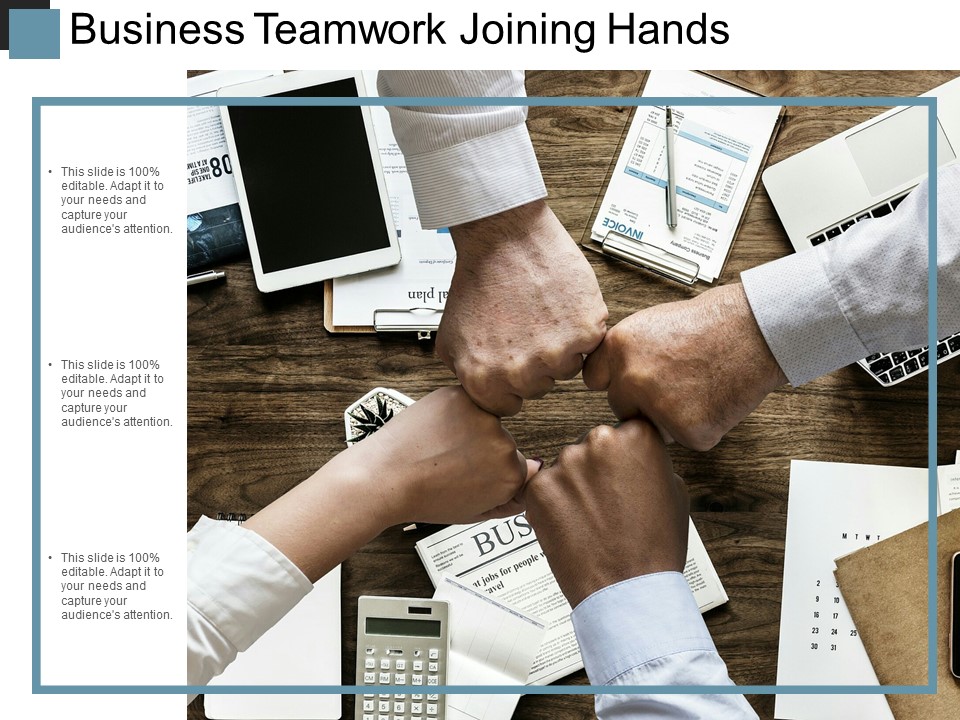 Business Teamwork Joining Hands Ppt PowerPoint Presentation Styles Objects