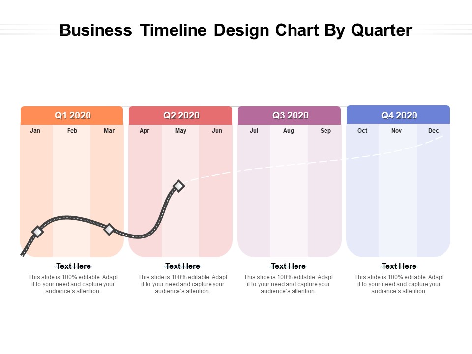 Business Timeline Design Chart By Quarter Ppt PowerPoint Presentation Layouts Elements PDF