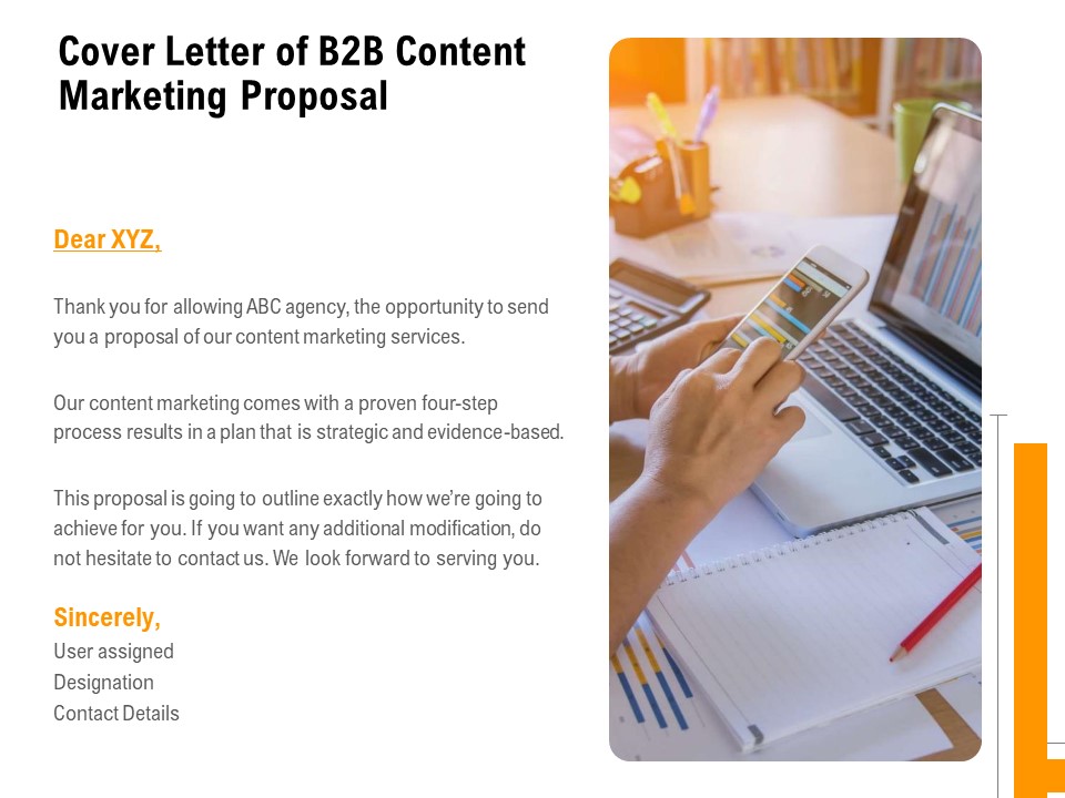 Business To Business Advertising Cover Letter Of B2B Content Marketing Proposal Portrait PDF