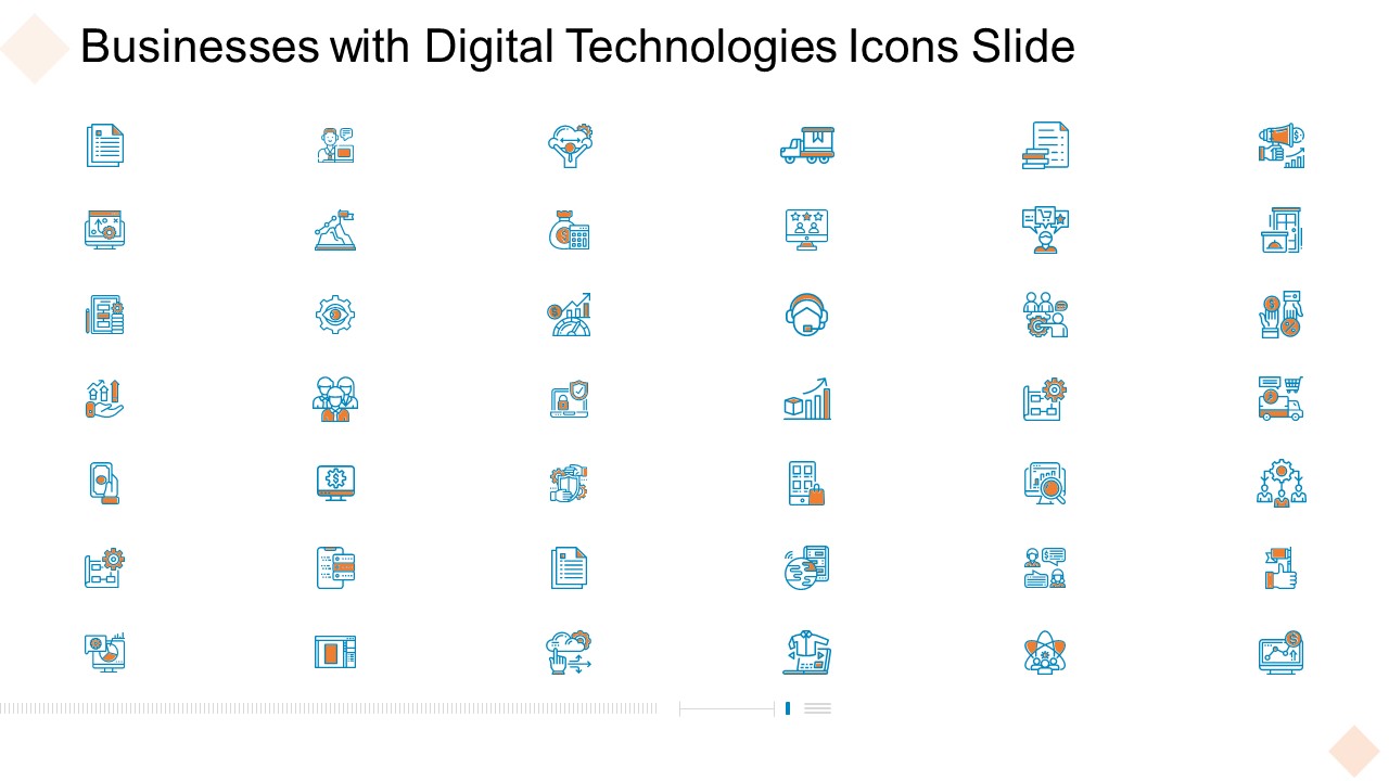 Businesses With Digital Technologies Icons Slide Microsoft PDF