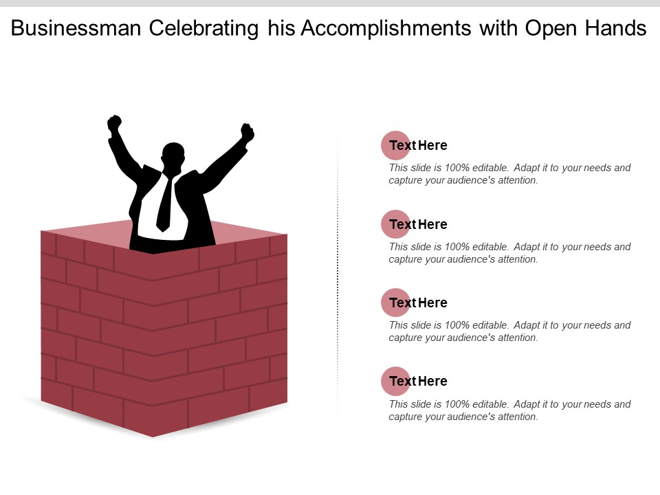 Businessman Celebrating His Accomplishments With Open Hands Ppt PowerPoint Presentation Portfolio Styles