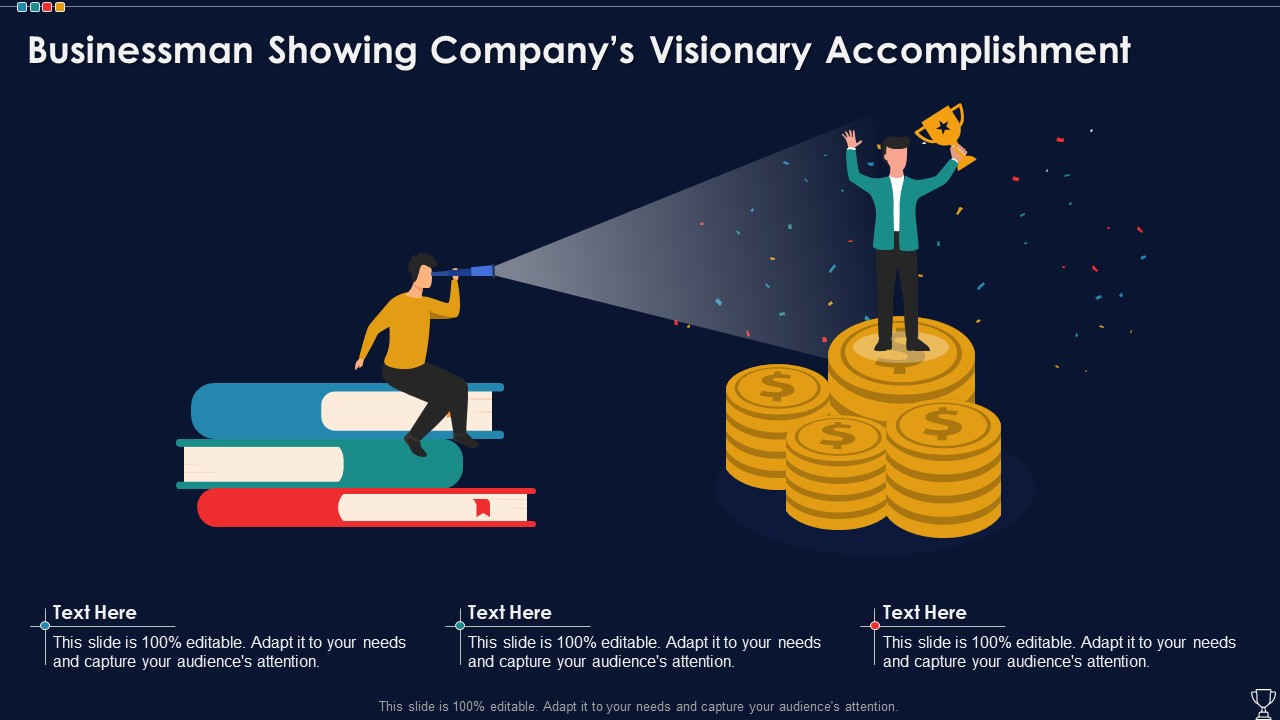 Businessman Showing Companys Visionary Accomplishment Structure PDF