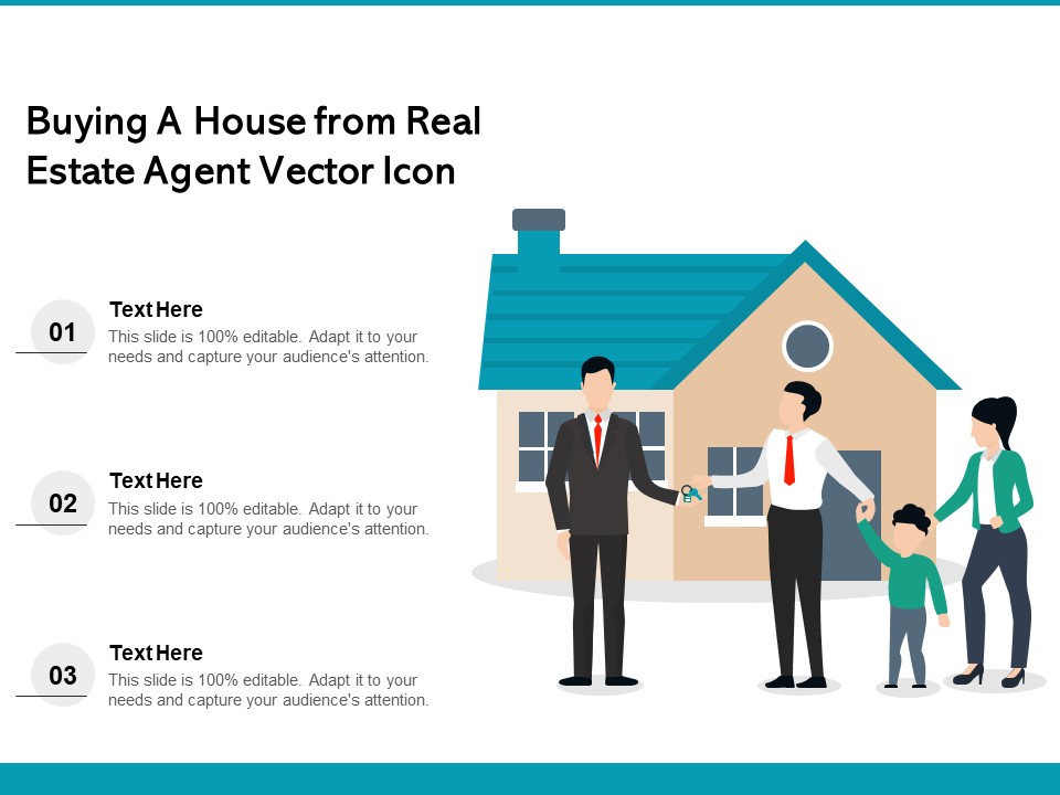 Buying A House From Real Estate Agent Vector Icon Ppt PowerPoint Presentation File Design Inspiration PDF