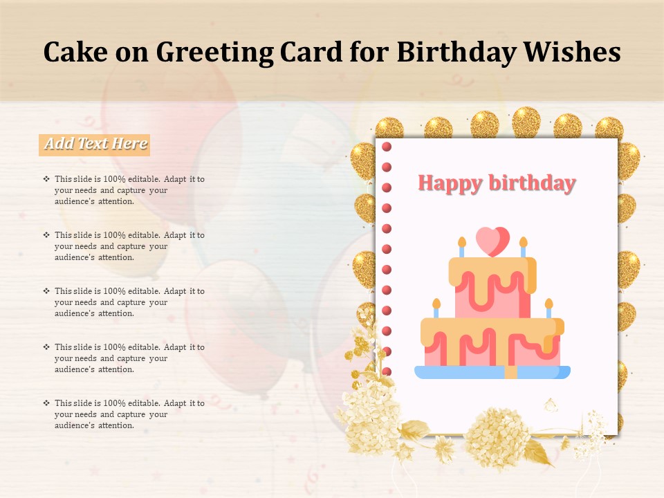 Cake On Greeting Card For Birthday Wishes Ppt PowerPoint Presentation Show PDF