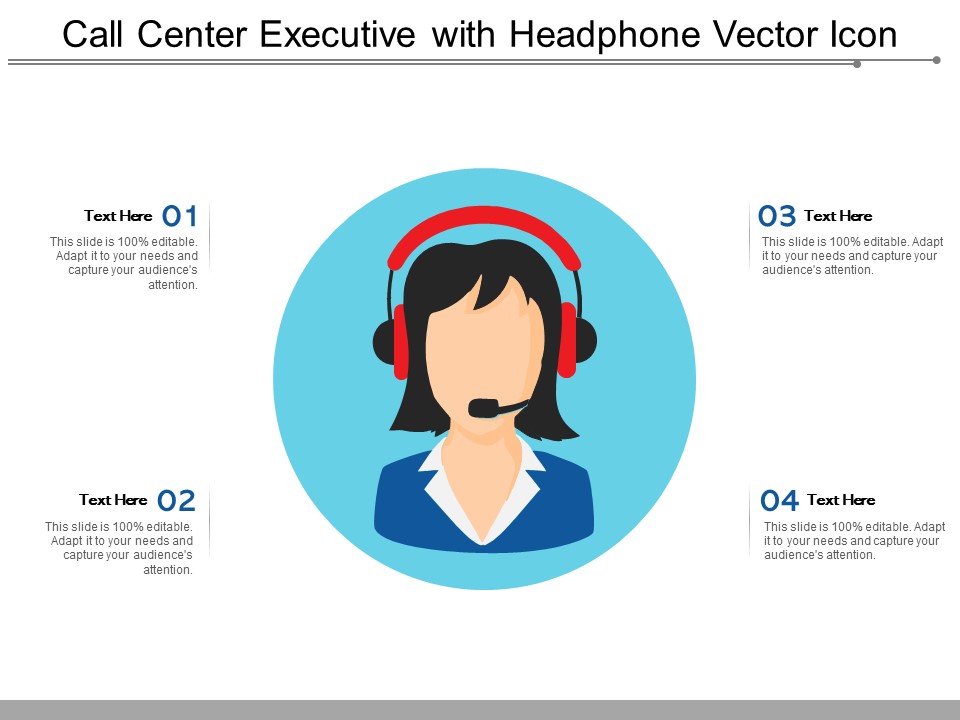 Call Center Executive With Headphone Vector Icon Ppt PowerPoint Presentation File Guidelines PDF