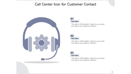 Call Center Icon Headphone Icon Employee Ppt PowerPoint Presentation Complete Deck