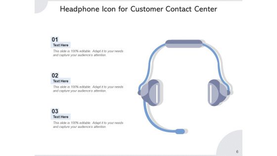 Call Center Icon Headphone Icon Employee Ppt PowerPoint Presentation Complete Deck
