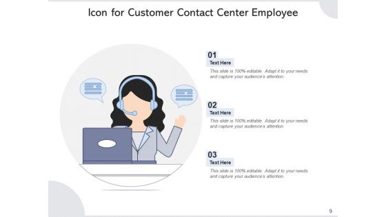 Call Center Icon Headphone Icon Employee Ppt PowerPoint Presentation Complete Deck