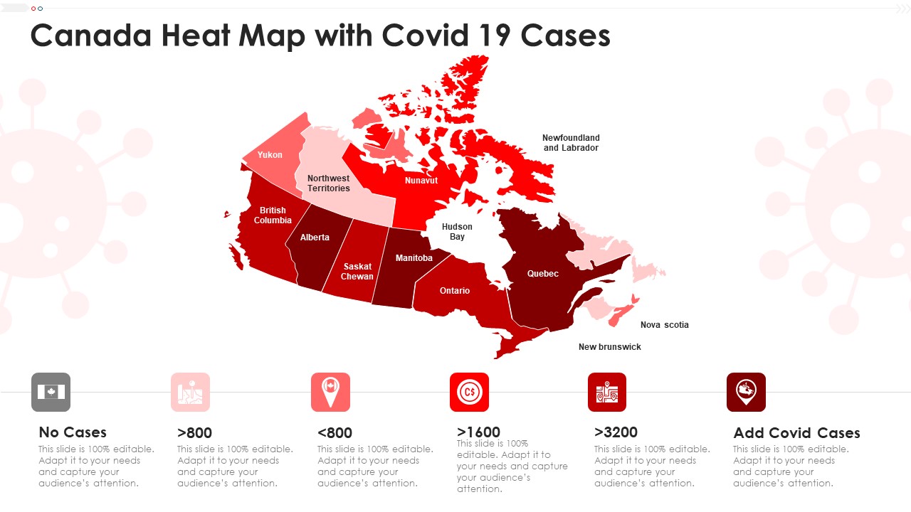 Canada Heat Map With Covid 19 Cases Graphics PDF