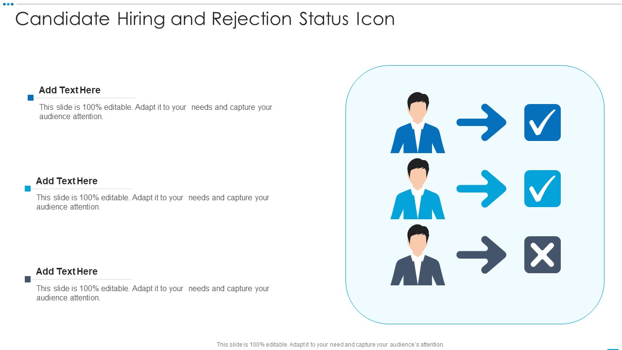 Candidate Hiring And Rejection Status Icon Download PDF