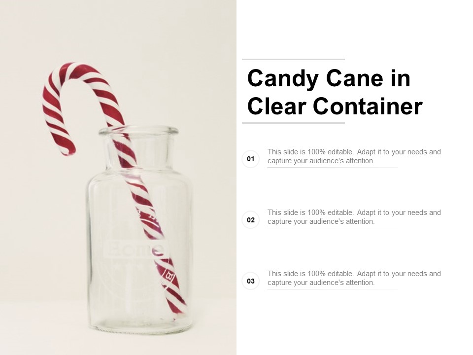 Candy Cane In Clear Container Ppt Powerpoint Presentation Styles Elements