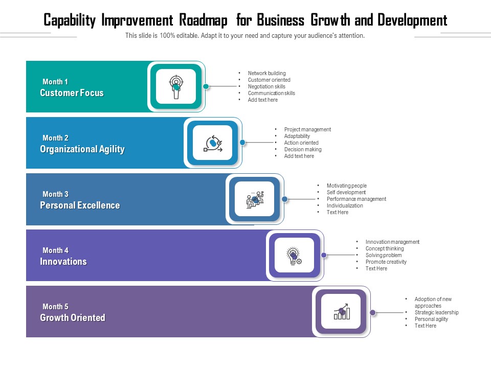 Capability Improvement Roadmap For Business Growth And Development Ppt PowerPoint Presentation File Infographic Template PDF