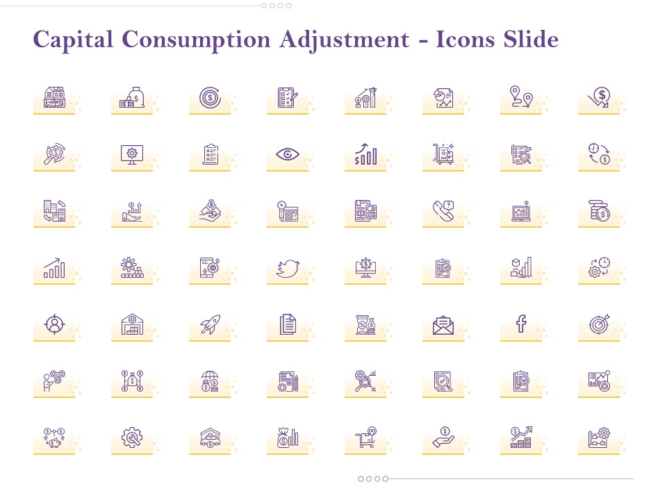 Capital Consumption Adjustment Icons Slide Pictures PDF