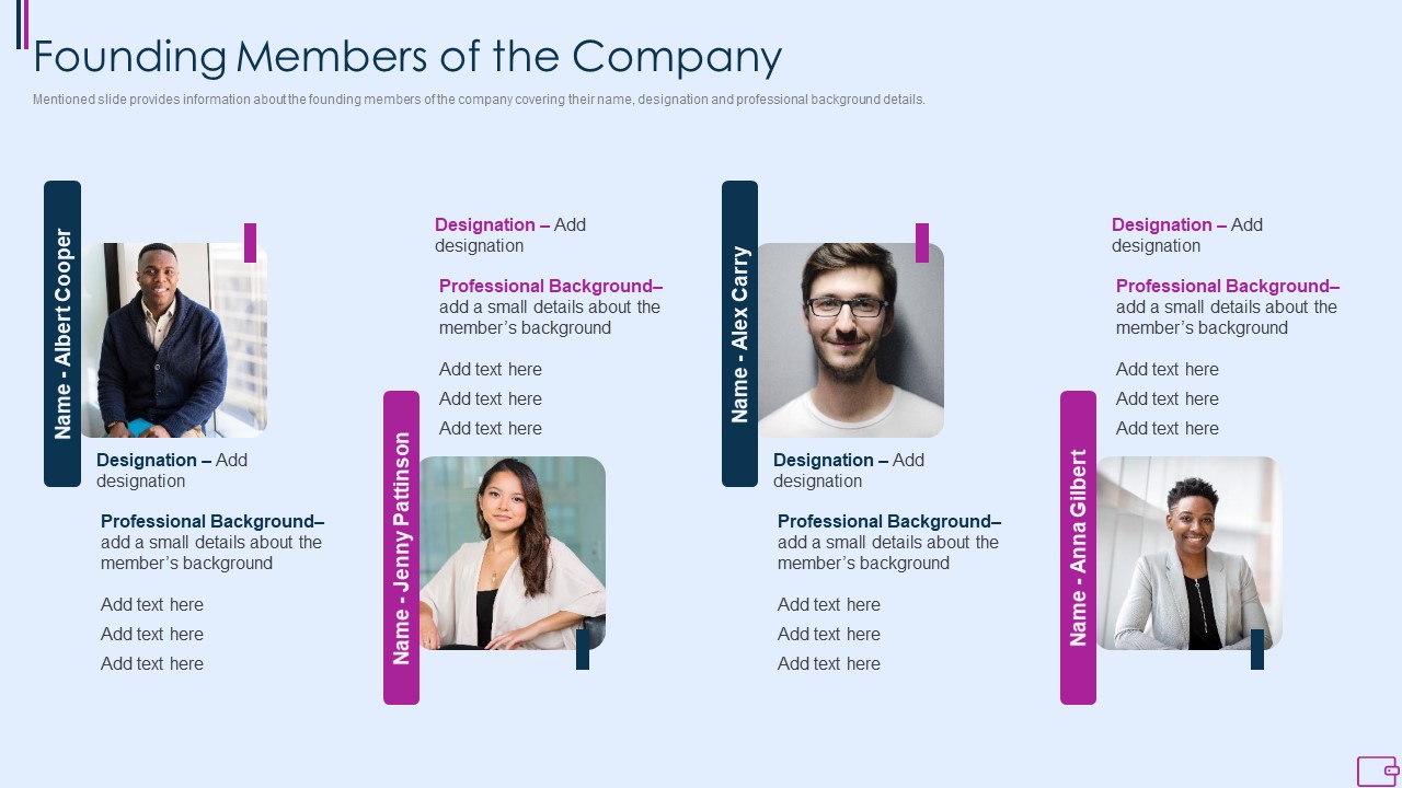 Capital Fundraising And Financial Forecast Pitch Deck Founding Members Of The Company Elements PDF