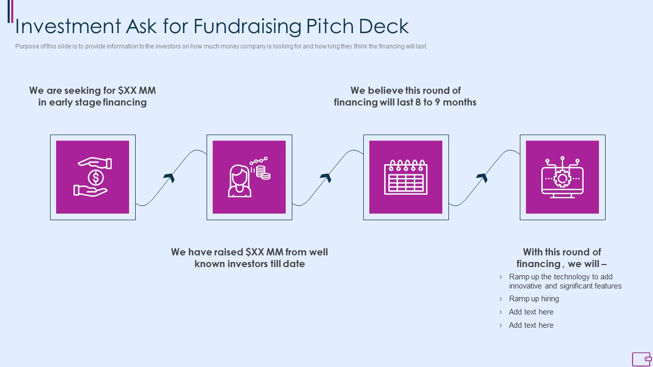Capital Fundraising And Financial Forecast Pitch Deck Investment Ask For Fundraising Pitch Deck Ideas PDF