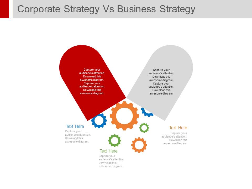 Capsule Design For Corporate Strategy Vs Business Strategy Powerpoint Template