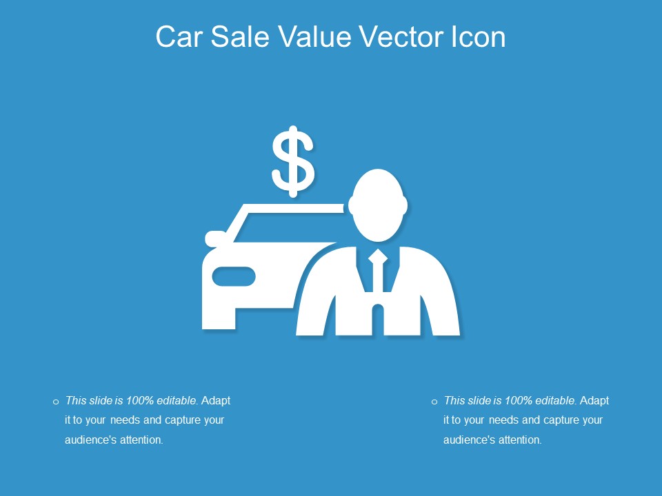 Car Sale Value Vector Icon Ppt PowerPoint Presentation File Background Image PDF