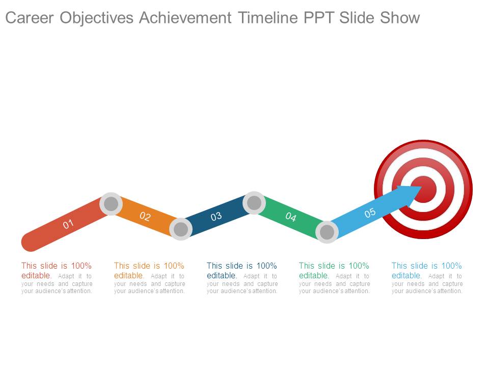 Career Objectives Achievbement Timeline Ppt Slide Show