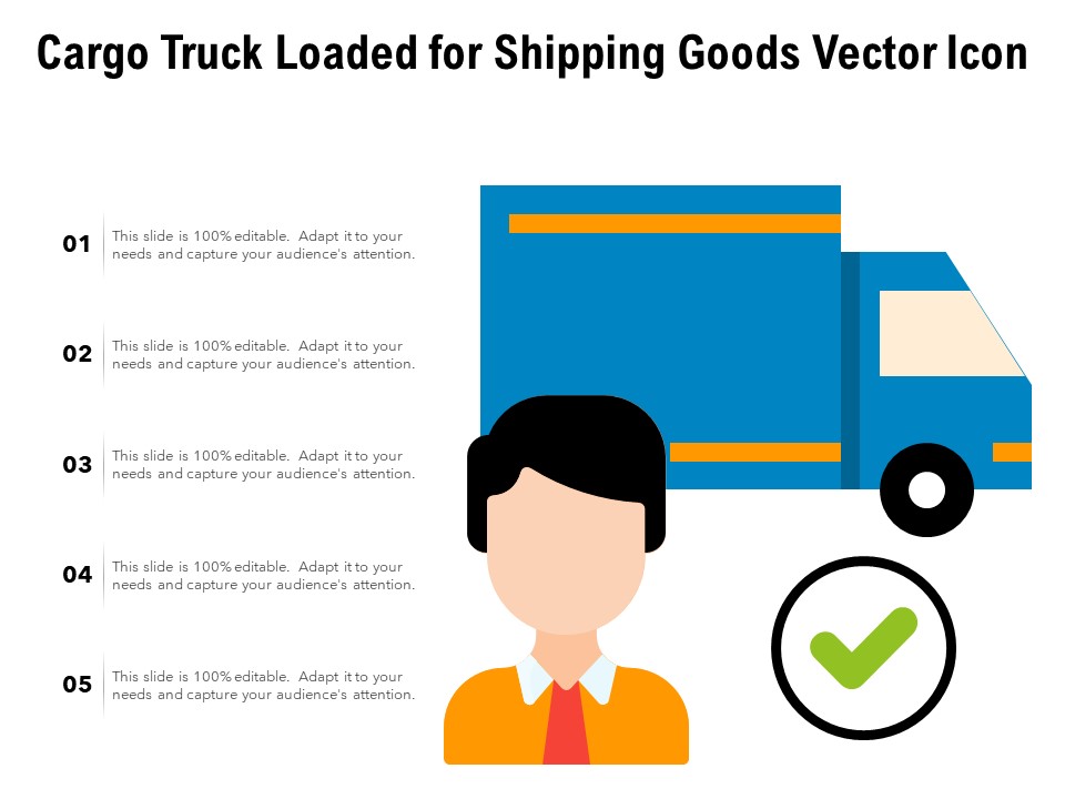 Cargo Truck Loaded For Shipping Goods Vector Icon Ppt PowerPoint Presentation Gallery Clipart PDF