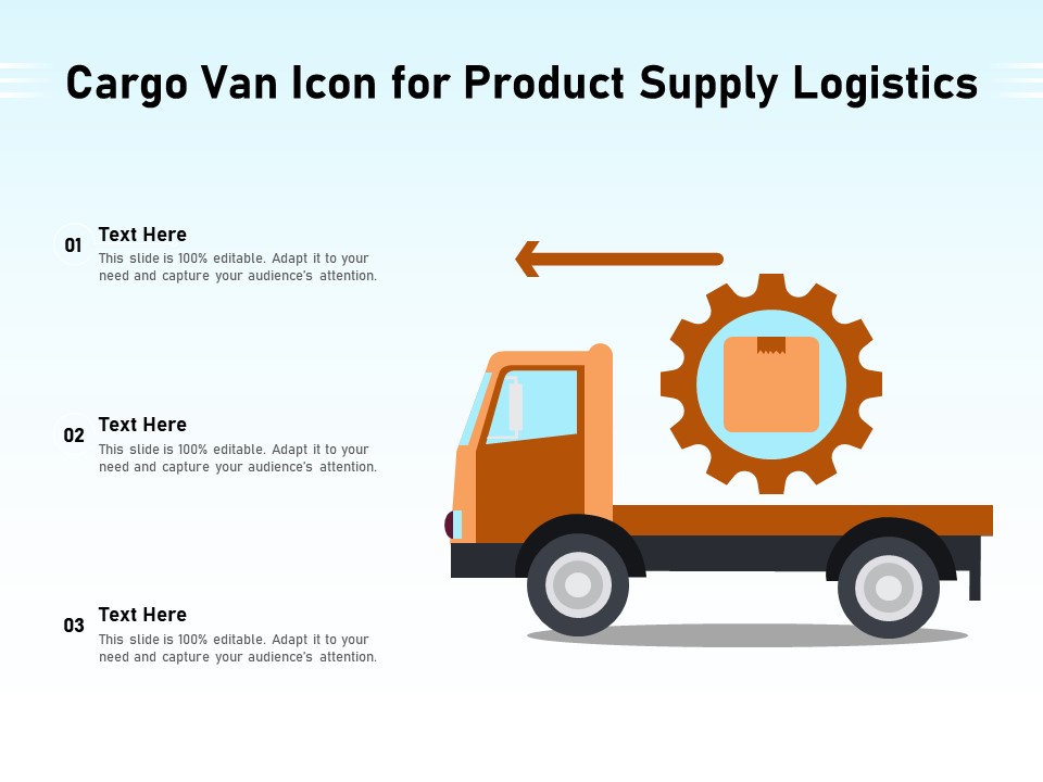 Cargo Van Icon For Product Supply Logistics Ppt PowerPoint Presentation File Smartart PDF