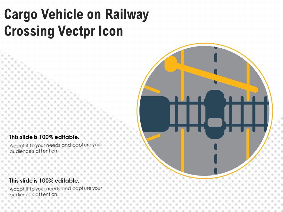 Cargo Vehicle On Railway Crossing Vector Icon Ppt PowerPoint Presentationmodel Brochure PDF