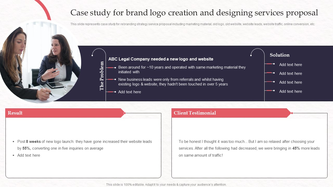 Case Study For Brand Logo Creation And Designing Services Proposal Topics PDF