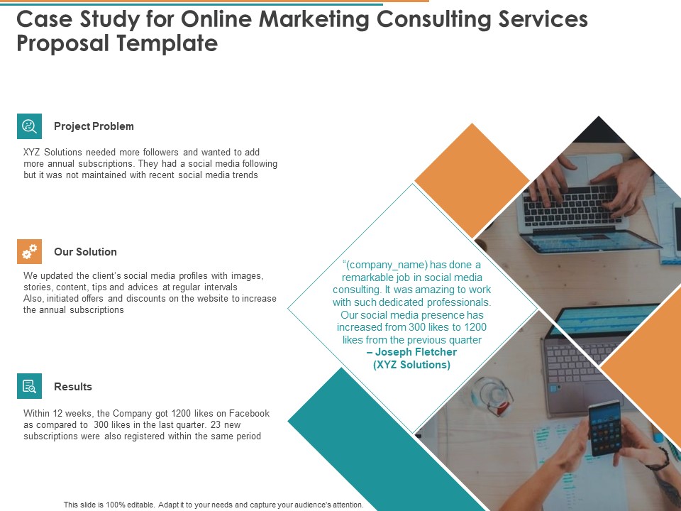 Case Study For Online Marketing Consulting Services Proposal Template Ppt Infographics Professional PDF