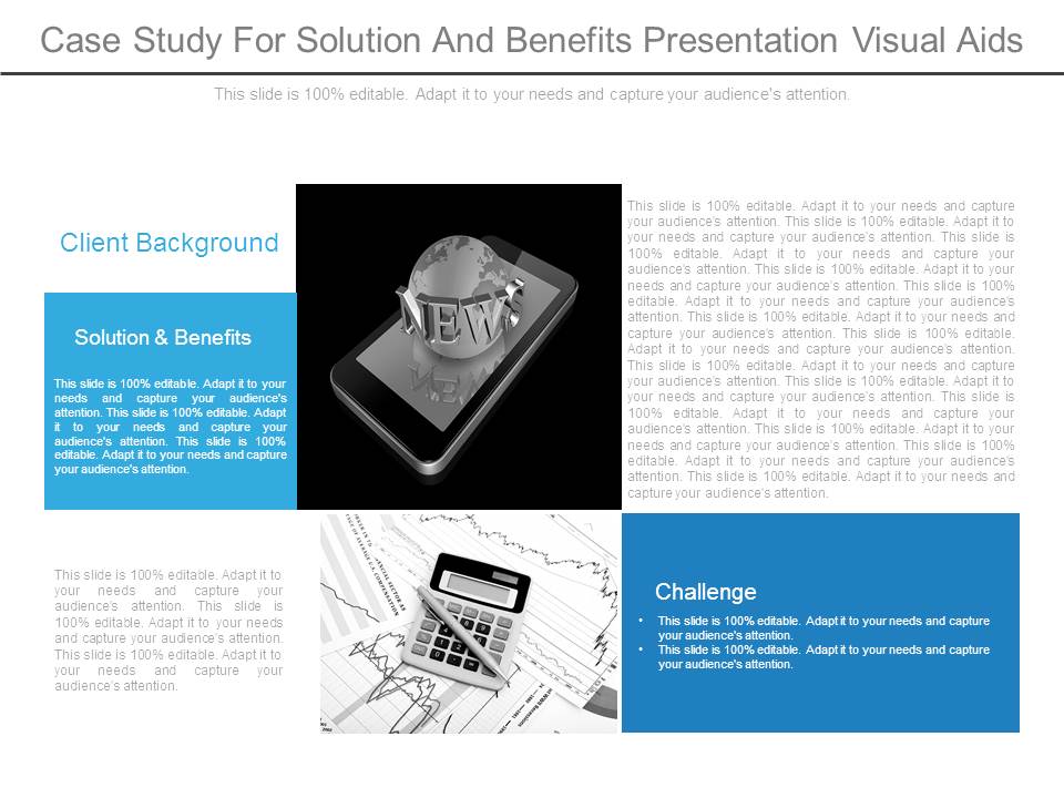 Case Study For Solution And Benefits Presentation Visual Aids