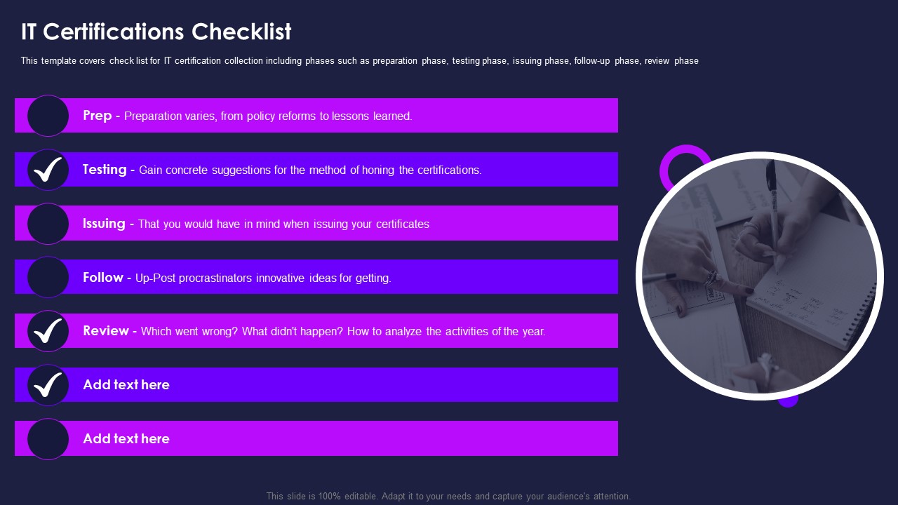 Certification Information Technology Professionals IT Certifications Checklist Icons PDF