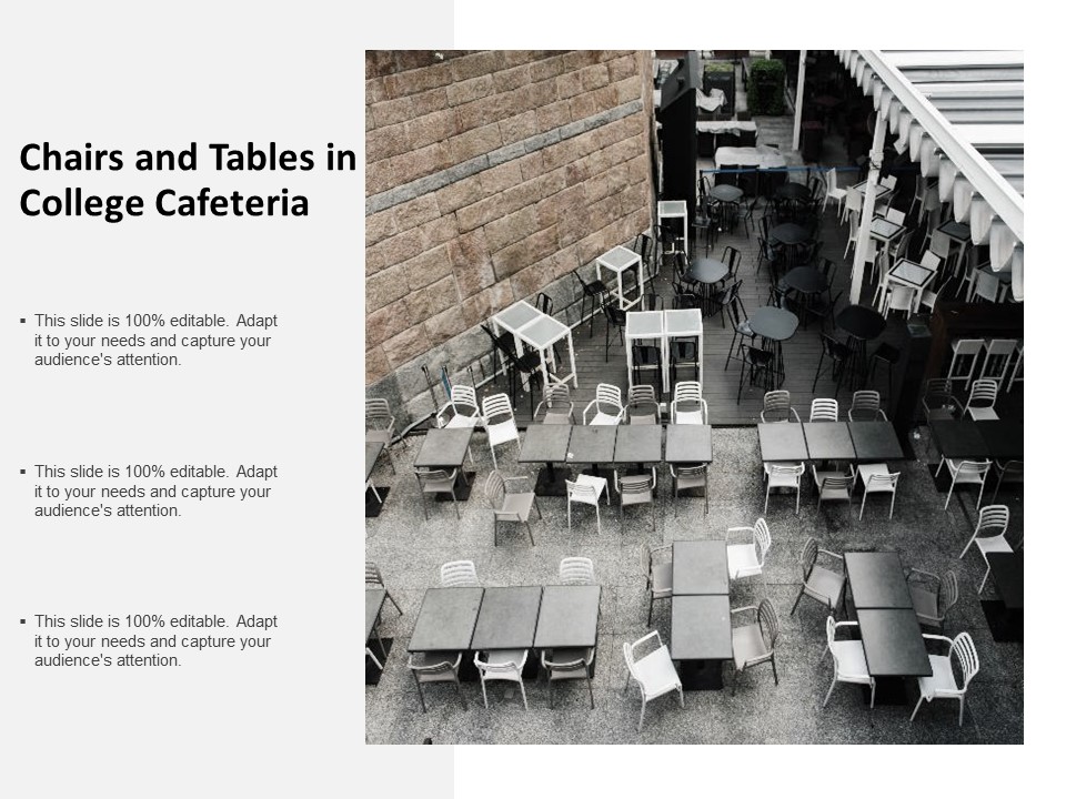 Chairs And Tables In College Cafeteria Ppt PowerPoint Presentation Professional Slide Portrait