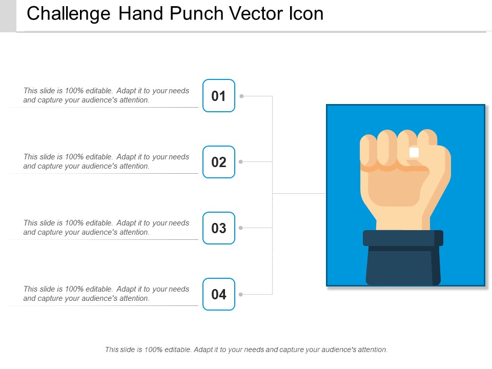 Challenge Hand Punch Vector Icon Ppt PowerPoint Presentation Portfolio Elements PDF