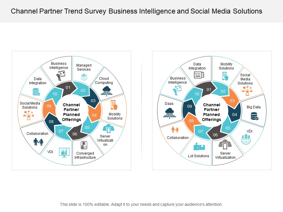 Channel Partner Trend Survey Business Intelligence And Social Media Solutions Ppt PowerPoint Presentation Layouts Gridlines