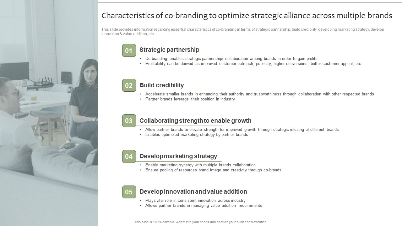 Characteristics Of Co Branding To Optimize Strategic Alliance Across Multiple Brands Slides PDF