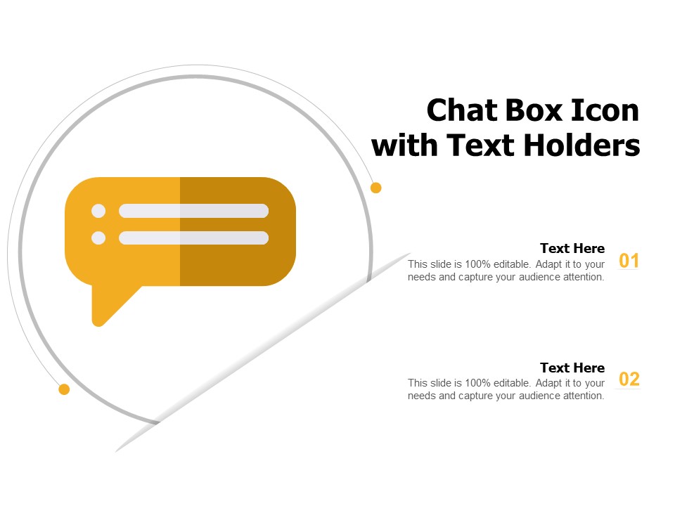 Chat Box Icon With Text Holders Ppt PowerPoint Presentation Pictures Files
