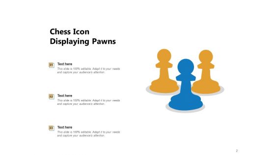 Checker Board Icon Chess Icon Chess Piece Board Strategy Ppt PowerPoint Presentation Complete Deck