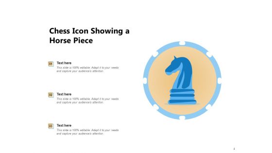 Checker Board Icon Chess Icon Chess Piece Board Strategy Ppt PowerPoint Presentation Complete Deck