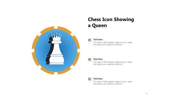 Checker Board Icon Chess Icon Chess Piece Board Strategy Ppt PowerPoint Presentation Complete Deck