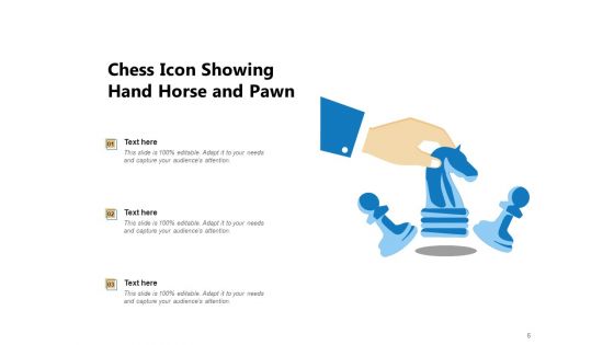 Checker Board Icon Chess Icon Chess Piece Board Strategy Ppt PowerPoint Presentation Complete Deck