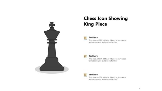 Checker Board Icon Chess Icon Chess Piece Board Strategy Ppt PowerPoint Presentation Complete Deck