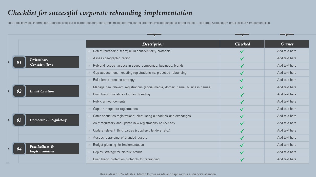 Checklist For Successful Corporate Rebranding Implementation Strategies For Rebranding Without Losing Summary PDF