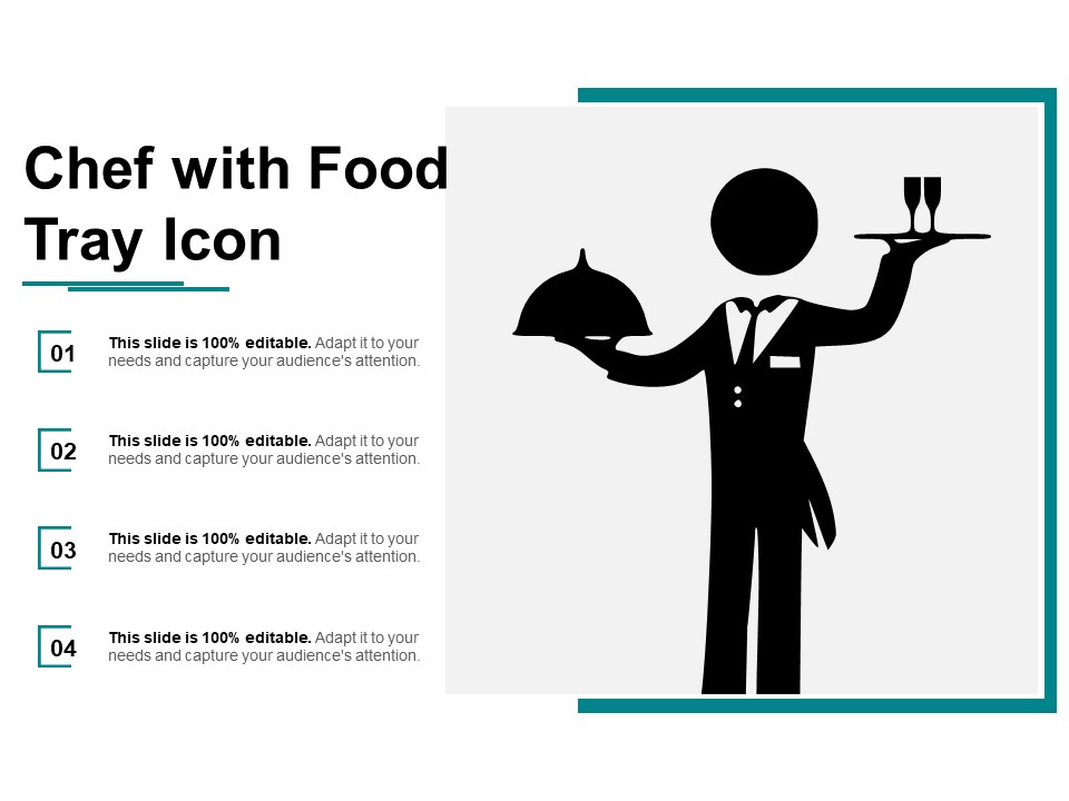 Chef With Food Tray Icon Ppt PowerPoint Presentation Layouts Themes
