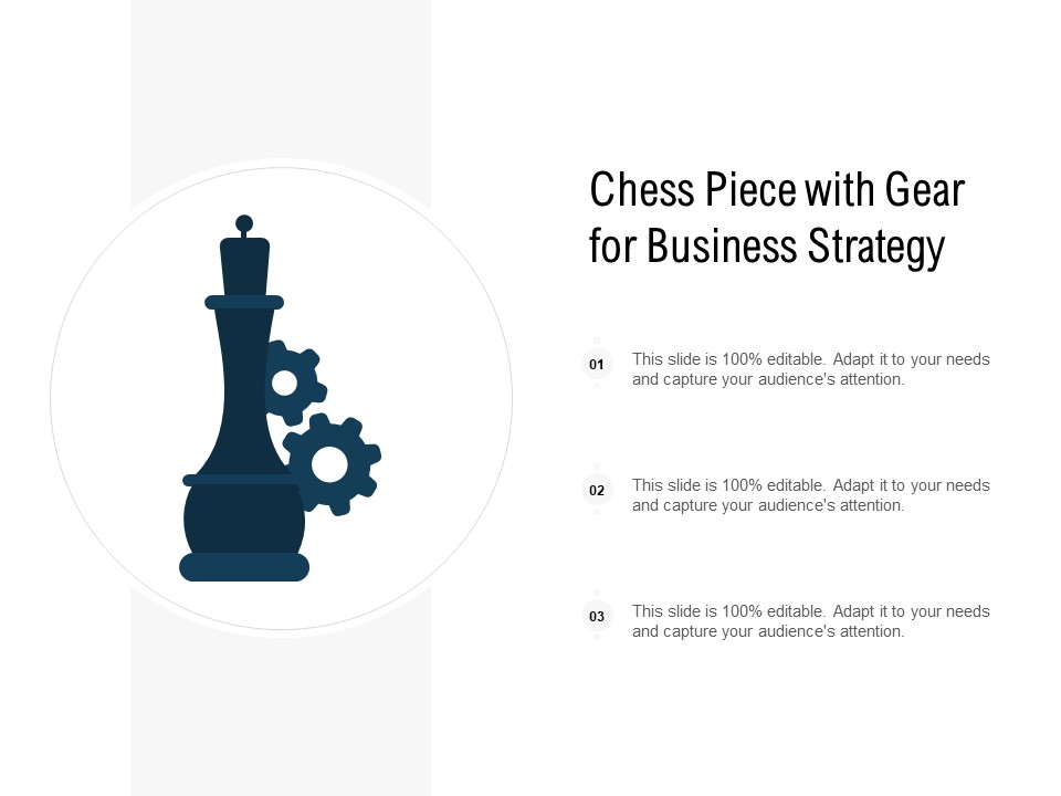 Chess Piece With Gear For Business Strategy Ppt PowerPoint Presentation Infographics Aids