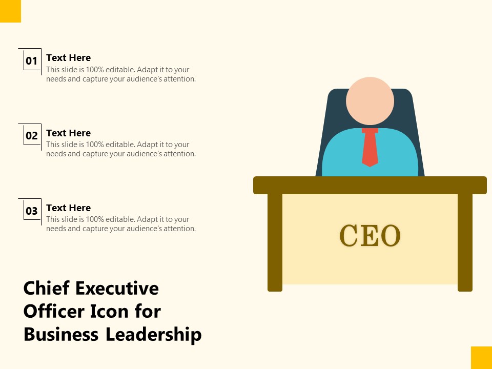 Chief Executive Officer Icon For Business Leadership Ppt PowerPoint Presentation Infographics Template PDF