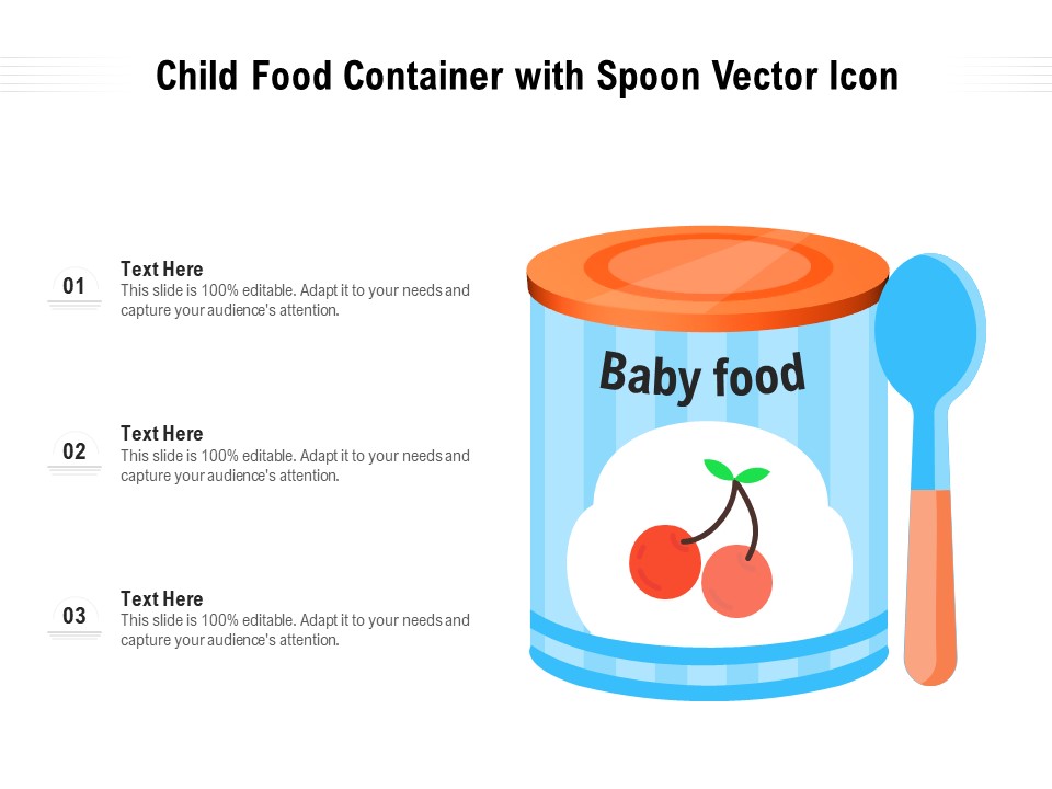 Child Food Container With Spoon Vector Icon Ppt PowerPoint Presentation File Diagrams PDF
