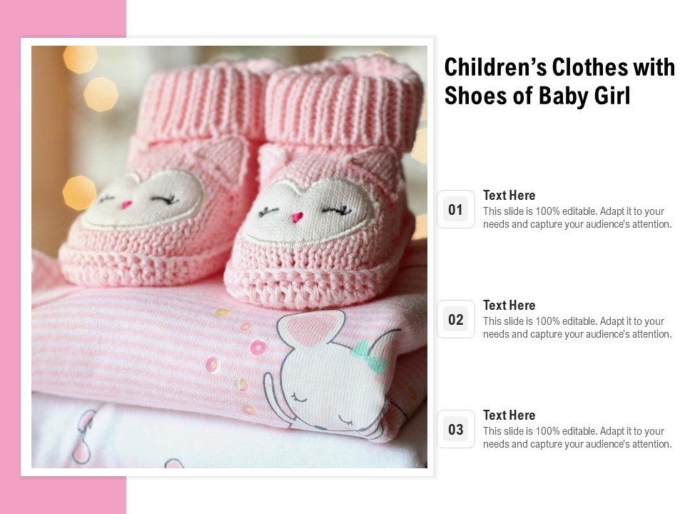 Childrens Clothes With Shoes Of Baby Girl Ppt PowerPoint Presentation Professional Background PDF