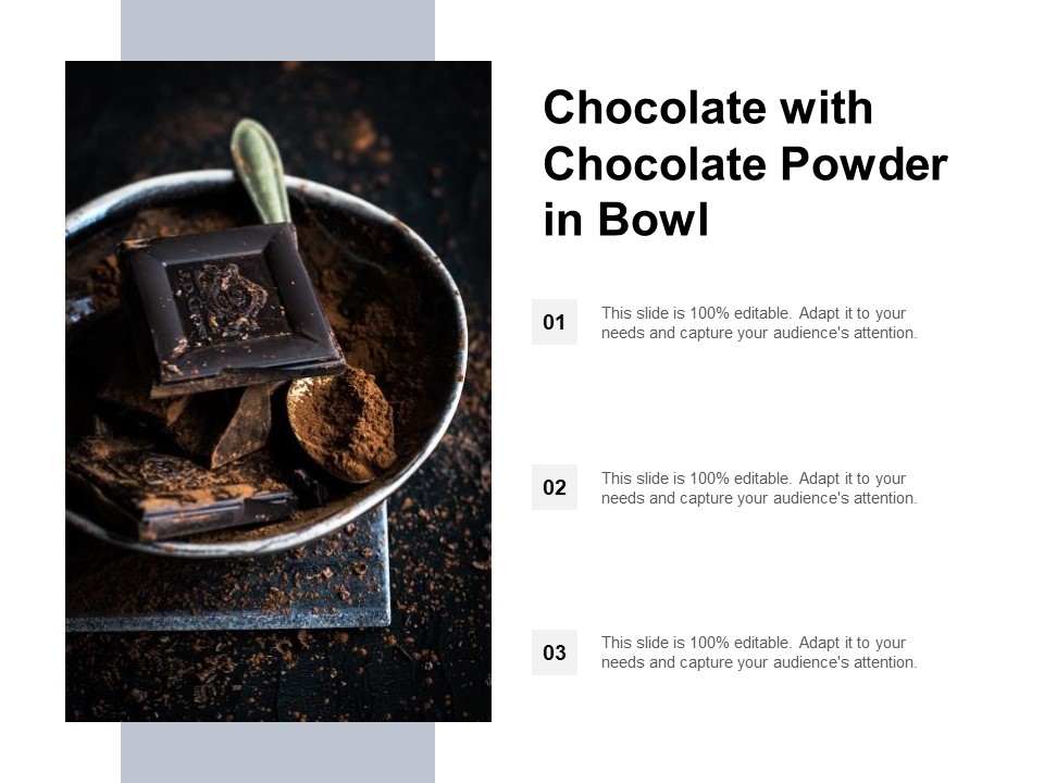 Chocolate With Chocolate Powder In Bowl Ppt PowerPoint Presentation Styles Microsoft