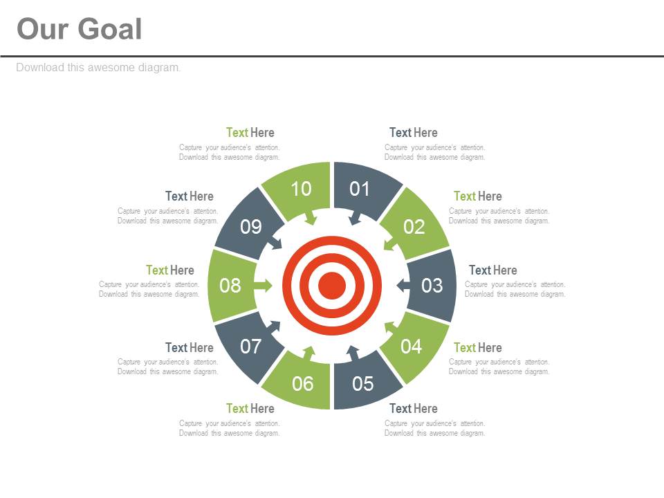 Circle Arrow Charts For Goal Planning Powerpoint Slides