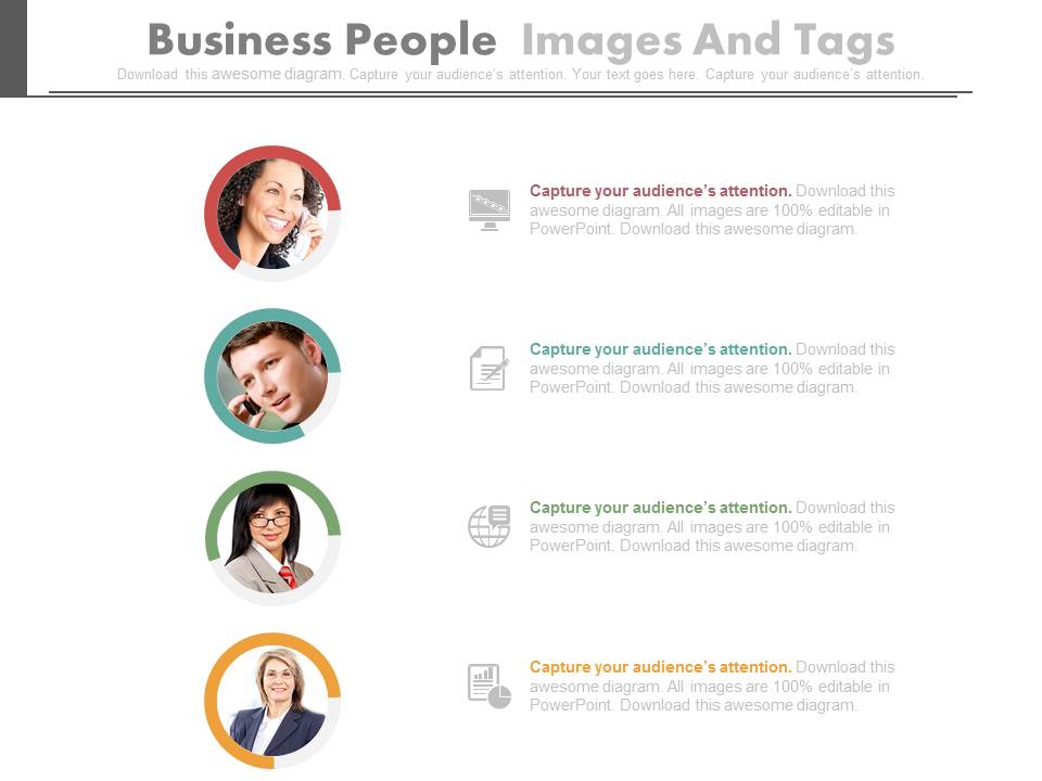 Circles With Team Photos Powerpoint Slides